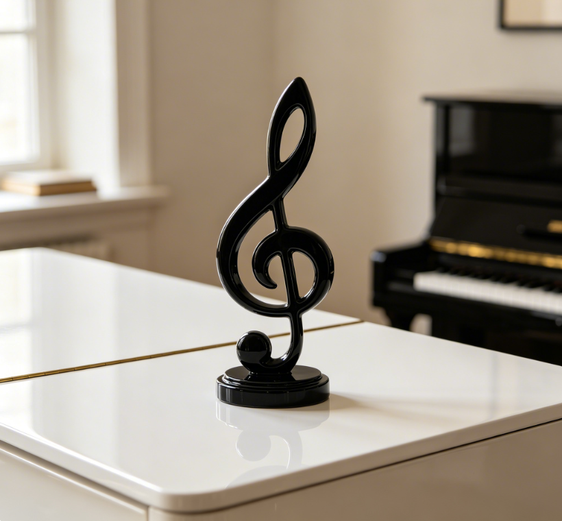 Treble Clef Resin Tabletop Sculpture