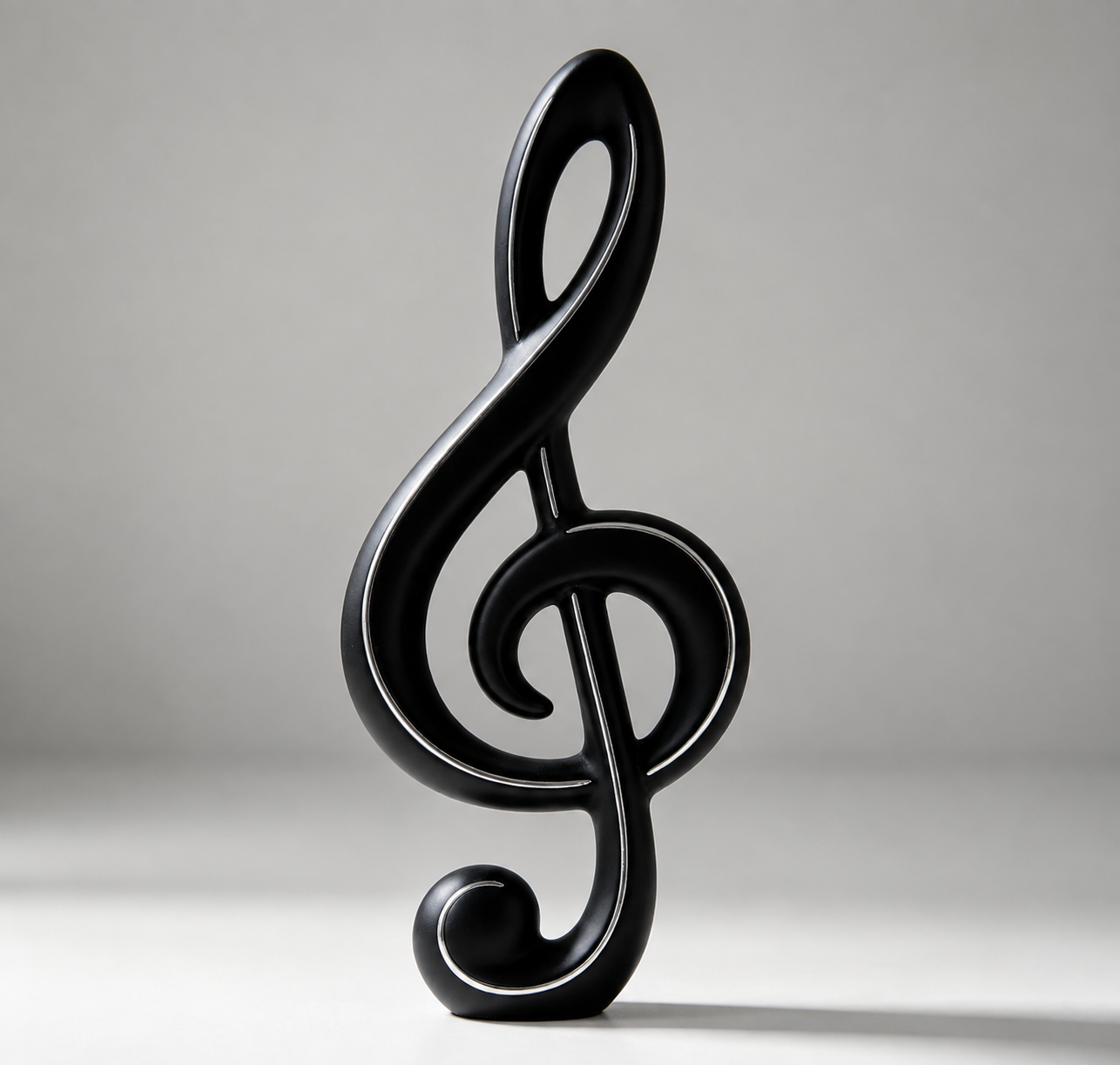 Treble Clef Resin Tabletop Sculpture