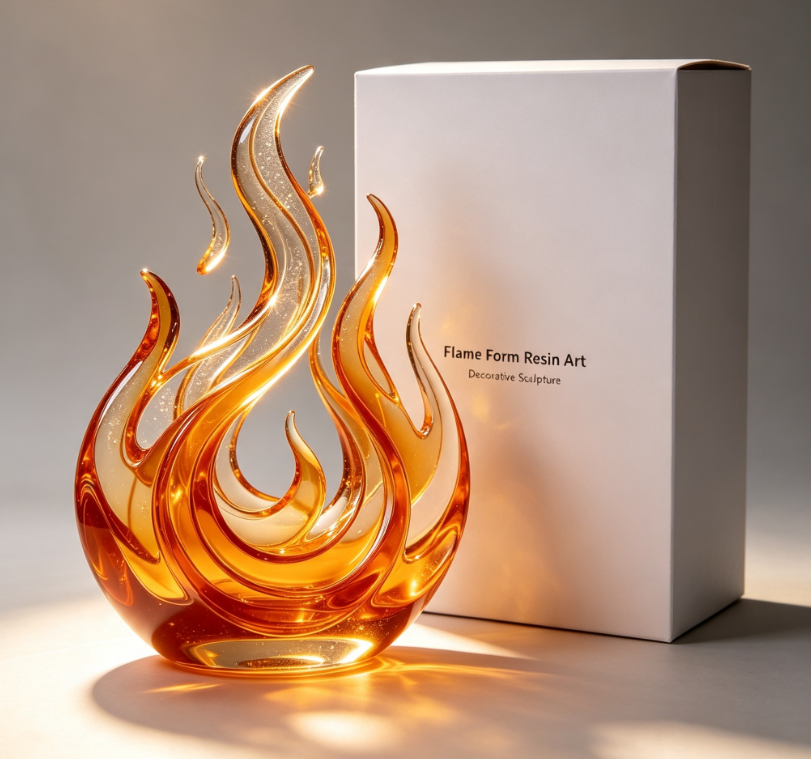 Flame‑shaped Resin Art Ornament