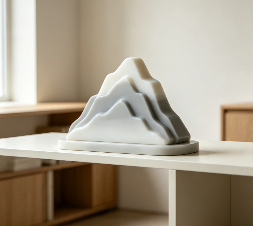 Abstract Peak Resin Sculpture
