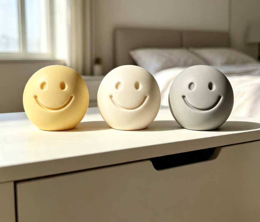 Smiley Face Round Resin Decor Set